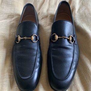 Black Gucci horsebit loafers